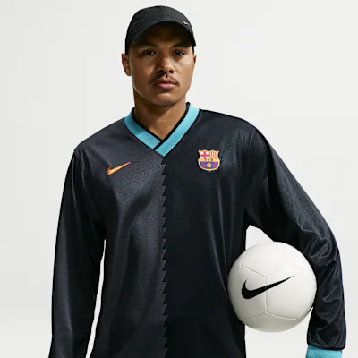 Nike F.C. Barcelona Energy Third Men's Nike Dri-FIT Football Long-Sleeve Shirt - Black/Anthracite/Dusty Cactus/University Gold