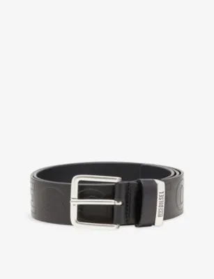 DIESEL B-Fsl Outline Embossed-Lettering Leather Belt - 36 in T8013 – Mens | Belts