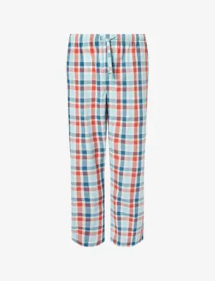 DEREK ROSE Barker Check Cotton Lounge Trousers