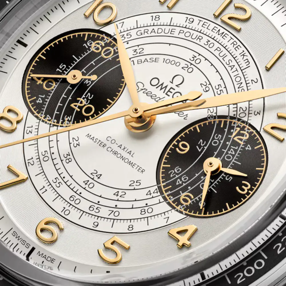 Omega Speedmaster Chronoscope Paris 2024 Olympics 43mm Mens Watch Leather detail 2
