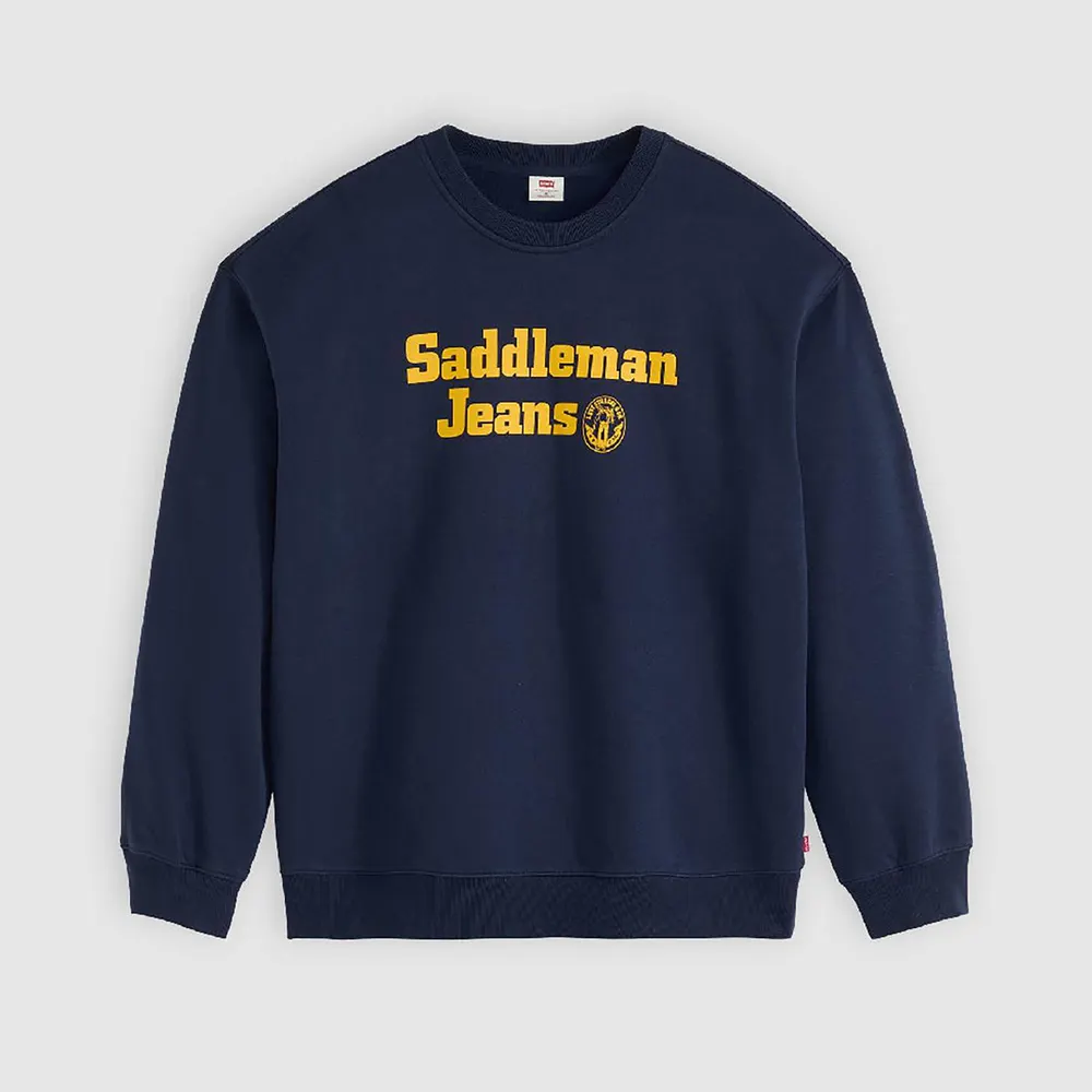 Levis Men's Saddleman Cotton Long-Sleeve Relaxed-Fit Crew-Neck Jumper