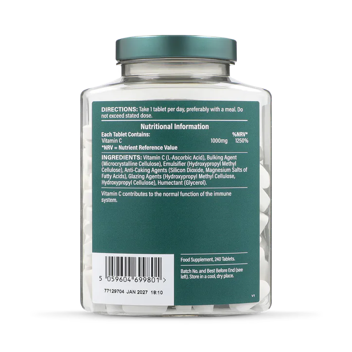 For Him Vitamin C High Strength Slow Release 1000mg 240 Tablets detail 3