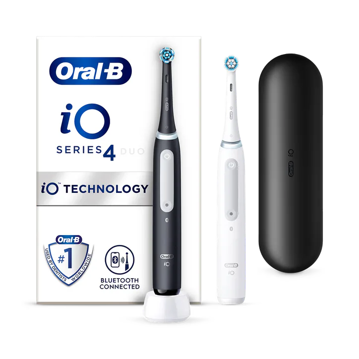 ORAL-B iO 4 Electric Toothbrush - Black & White Duo