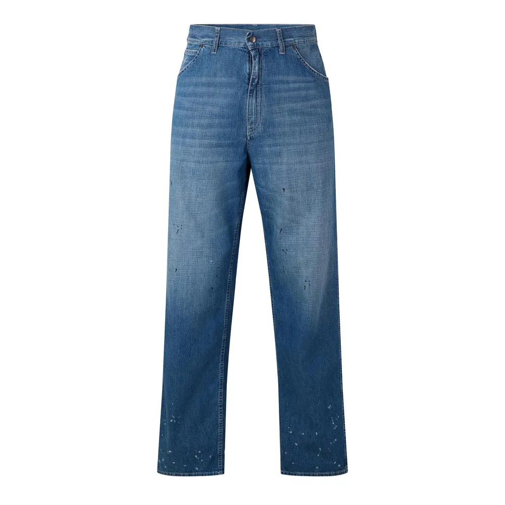 Maison Margiela Stained Straight Leg Jeans in Old Blue Spots – Clothing