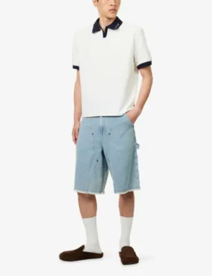 HONOR THE GIFT Novelty Frayed Denim Shorts in LIGHT INDIGO, additional product view 2