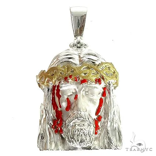 MARYAM - For Him SILVER .925 Silver Blood Dripping Jesus Face Pendant 66483 – Pendant