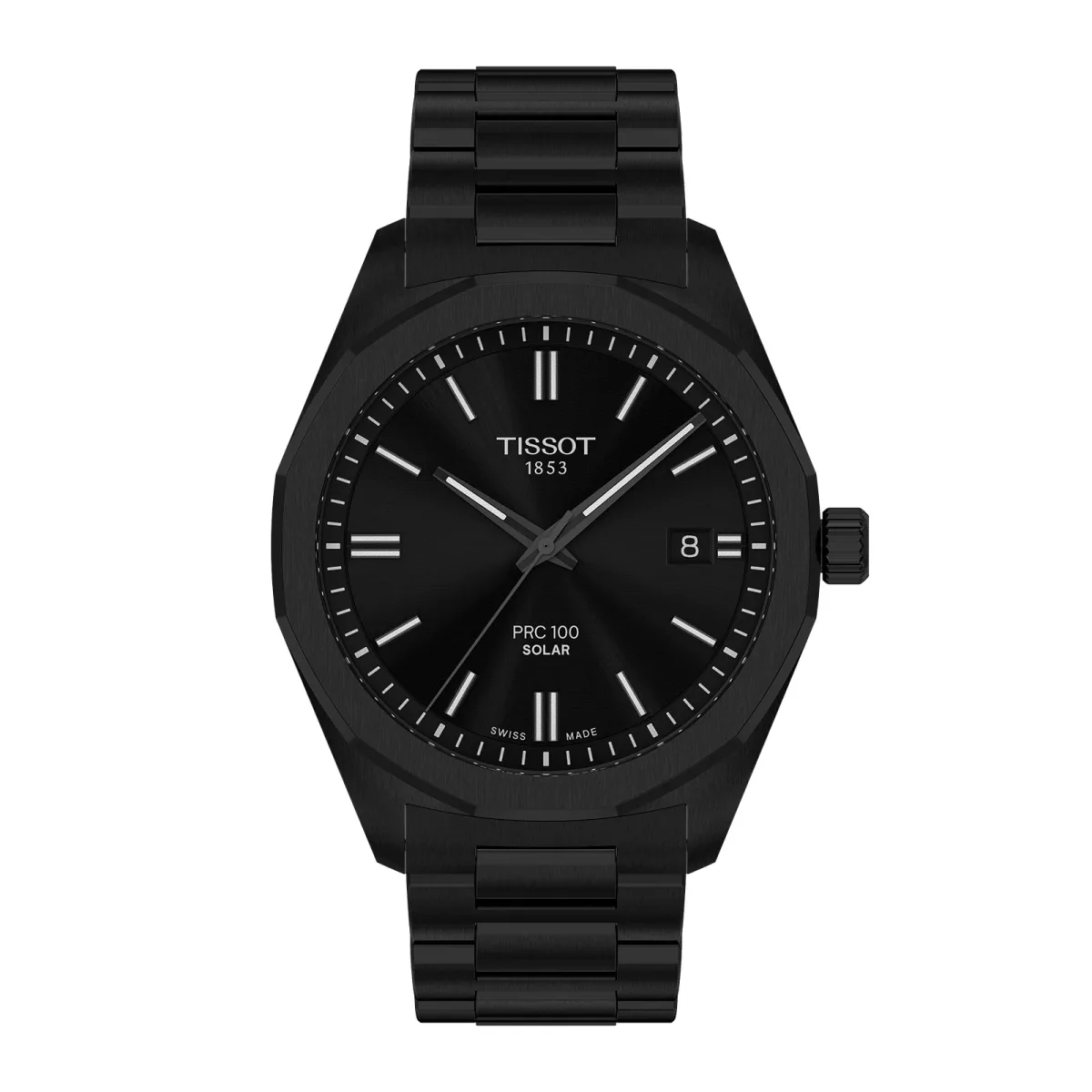 Tissot PRC 100 Solar Quartz 39mm Mens Watch Black