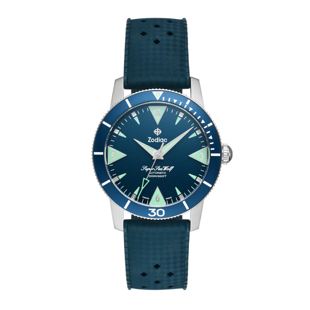 Zodiac Super Sea Wolf Skin Diver Automatic Rubber Strap Watch
