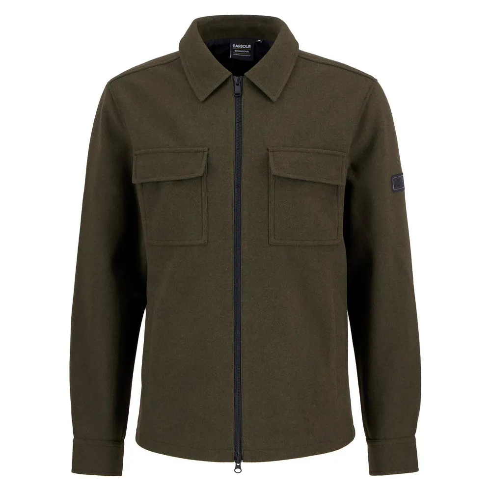 Barbour International Mens Walken Overshirt in Sage SG72 – Clothing