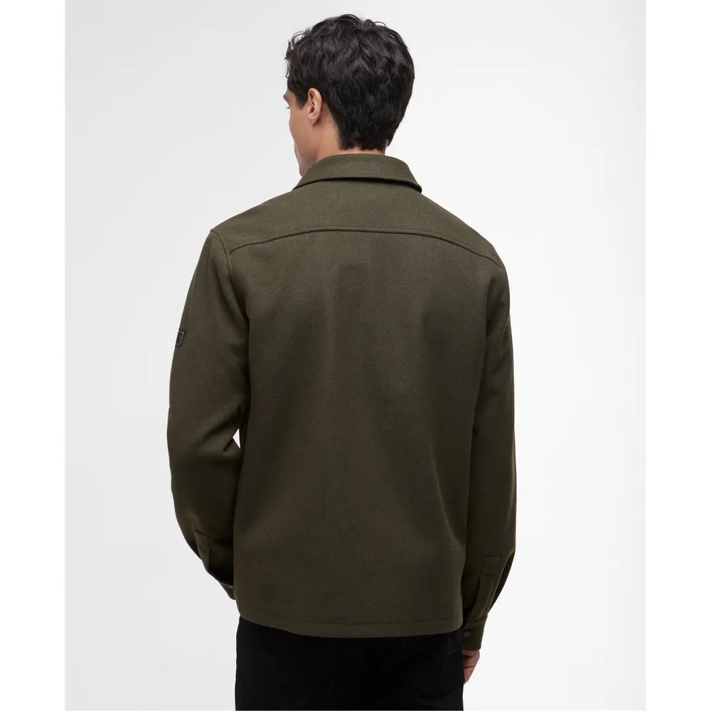 Barbour International Mens Walken Overshirt in Sage SG72, additional product view 3