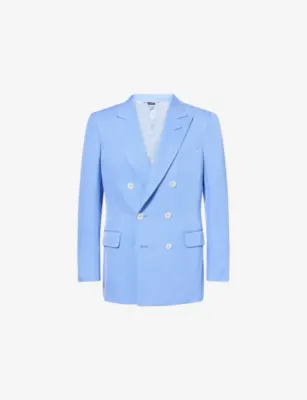 TOM FORD Double-Breasted Peak-Lapel Silk Blazer