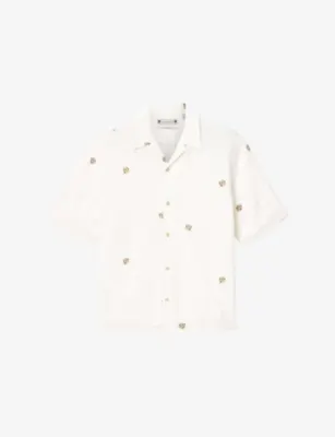 ALLSAINTS Feline Graphic-Print Cotton and Linen-Blend Shirt