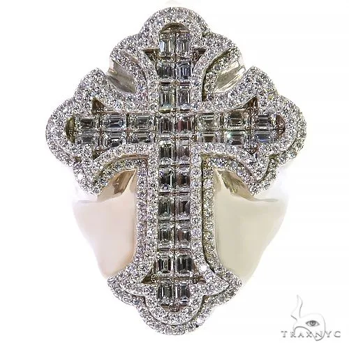 RINA - For Him FACTORY Emerald Cut Diamond Cross Ring 68770 in Rose Gold / 7 – Ring