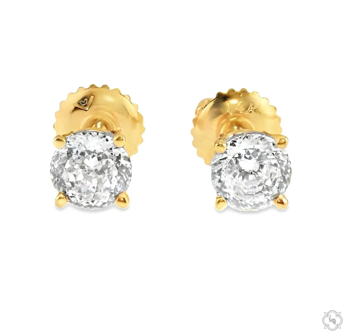 AHMED - MOON JEWELRY 1 Ctw Portuguese-Cut Diamond Studs (Lab) 70602 in Rose Gold – Earrings