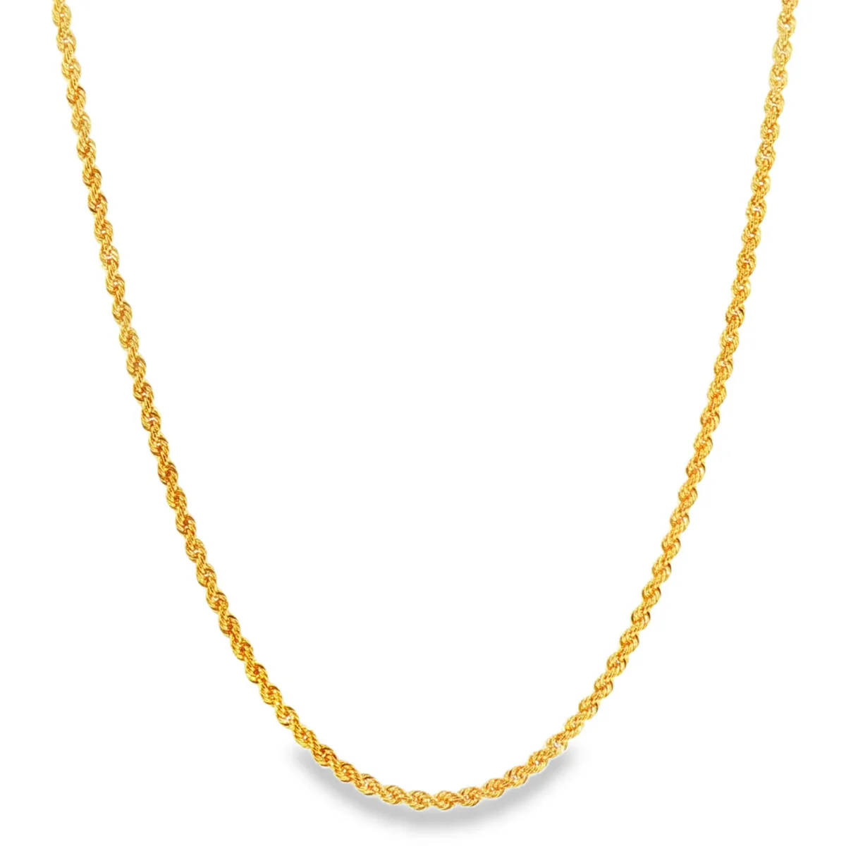 JALGAS - COLUMBUS JEWELRY 21K Gold Rope Chain 2mm 71475 in Yellow Gold / 18 Inches – Chain