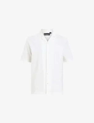 ALLSAINTS Hudson Logo-Embroidered Relaxed-Fit Cotton Shirt - MOONSTONE BLUE detail 2