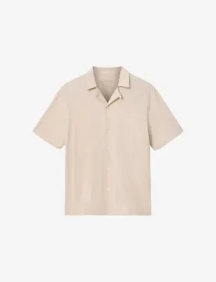 ALLSAINTS Hudson Logo-Embroidered Relaxed-Fit Cotton Shirt - MOONSTONE BLUE