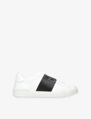 VALENTINO GARAVANI Open Leather Trainers - EUR 43 / 9 UK MEN in WHITE/BLK – Mens | Trainers | Lace up trainers