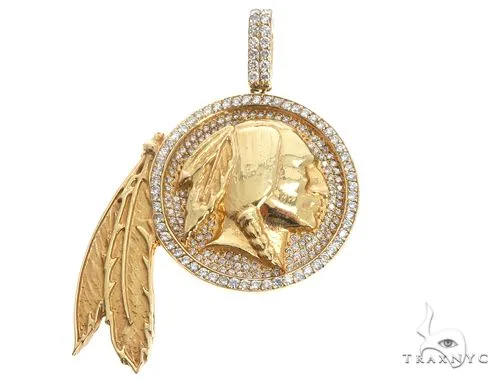 RINA - For Him CUSTOM Native American Indian Head Diamond Pendant 64725 in Rose Gold – Pendant