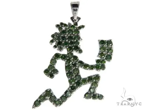 RINA - For Him FACTORY 14K White Gold Green Diamonds Hatchet Man Pendant 63955 in Rose Gold – Pendant