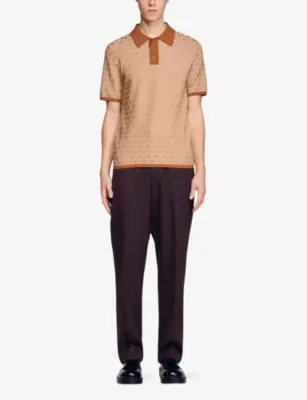 SANDRO Cross Short-Sleeve Knitted Polo Shirt detail 2