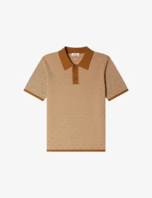 SANDRO Cross Short-Sleeve Knitted Polo Shirt