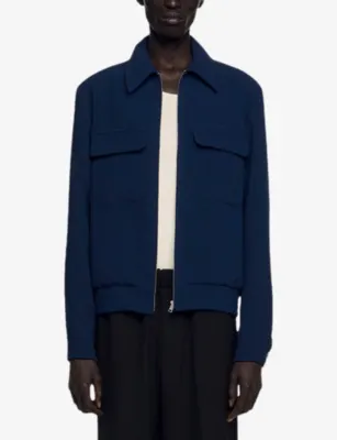 SANDRO Textured Zip-Up Stretch-Woven Jacket detail 3