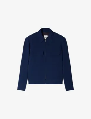 SANDRO Textured Zip-Up Stretch-Woven Jacket