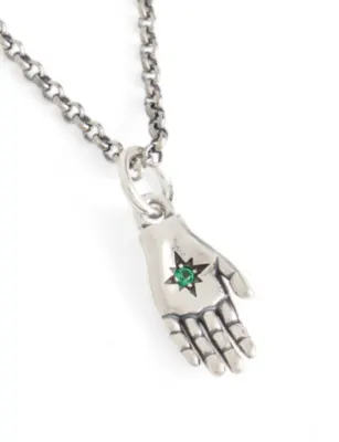 SERGE DENIMES Oracle Sterling-Silver And Cubic Zirconia Pendant Necklace detail 3