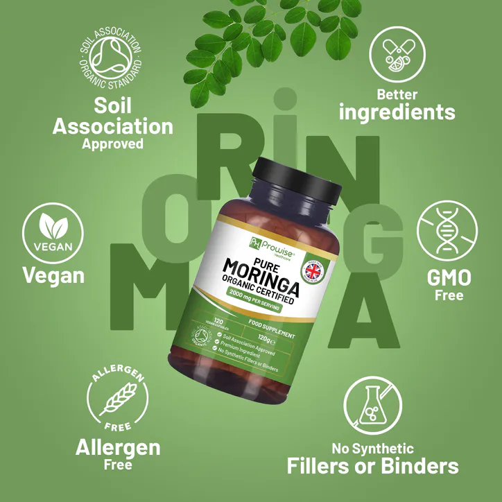 Prowise Healthcare Organic Moringa 2000mg 120 Vegan Capsules detail 3