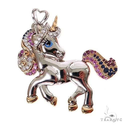 RINA - For Him CUSTOM Custom Made Unicorn Sapphire Diamond Pendant 67529 – Pendant