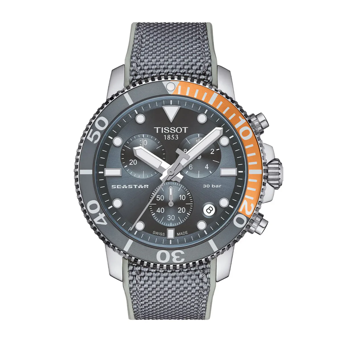 Tissot Seastar 1000 Chronograph 45.5mm Mens Watch Grey