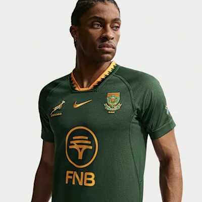 Nike Springboks Men's Rugby Home Replica Shirt - Gorge Green/University Gold/University Gold