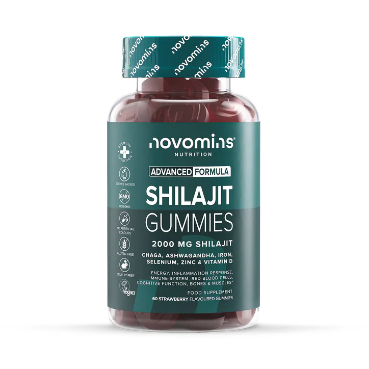 Novomins Shilajit 2000mg Strawberry Flavoured 60 Gummies