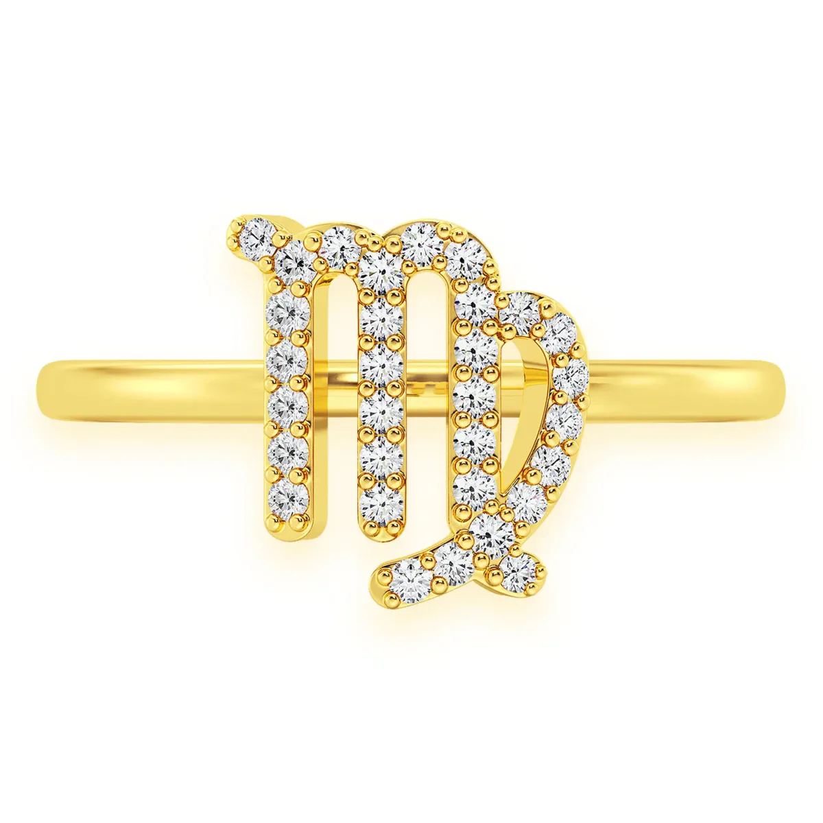 For Him Zodiac Diamond Ring in Virgo / Yellow Gold / Natural Diamond – Ring