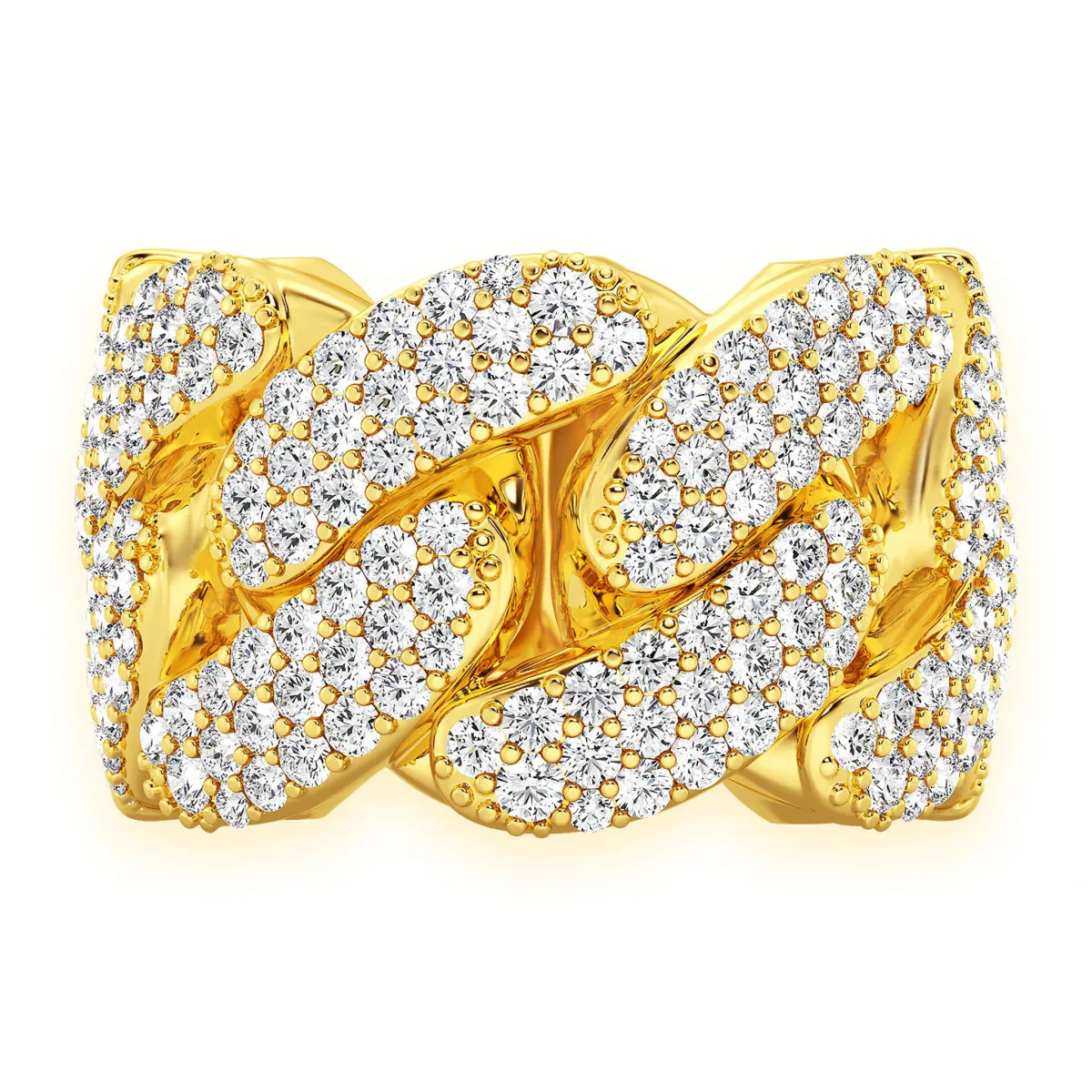 For Him Iced Out Cuban Ring in 13mm | 2.50ctw / Yellow Gold / Natural Diamond – Ring