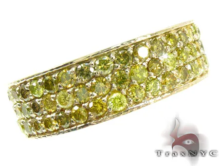 RINA - For Him FACTORY 3 Row Canary Color Diamond Ring 24664 in Rose Gold / 10 – Ring