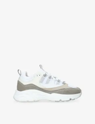 CLEENS Aero Runner Leather, Suede and Mesh Trainers - EUR 42 / 8 UK MEN in TAUPE – Mens | Trainers | Lace up trainers