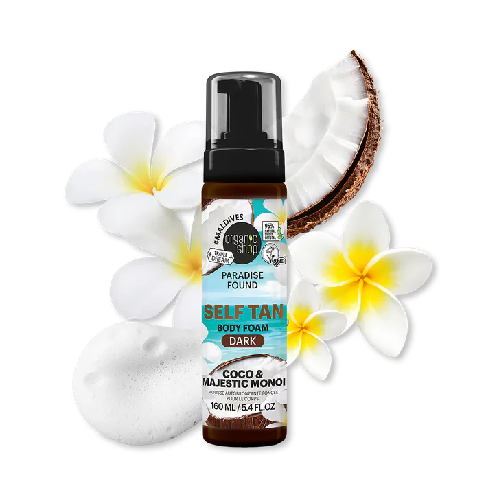 Organic Shop Paradise Found DARK Self Tan Body Foam with Coco & Majestic Monoi 160ml detail 2