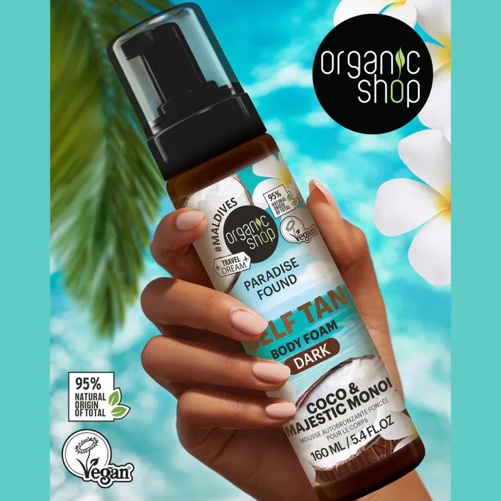 Organic Shop Paradise Found DARK Self Tan Body Foam with Coco & Majestic Monoi 160ml detail 3