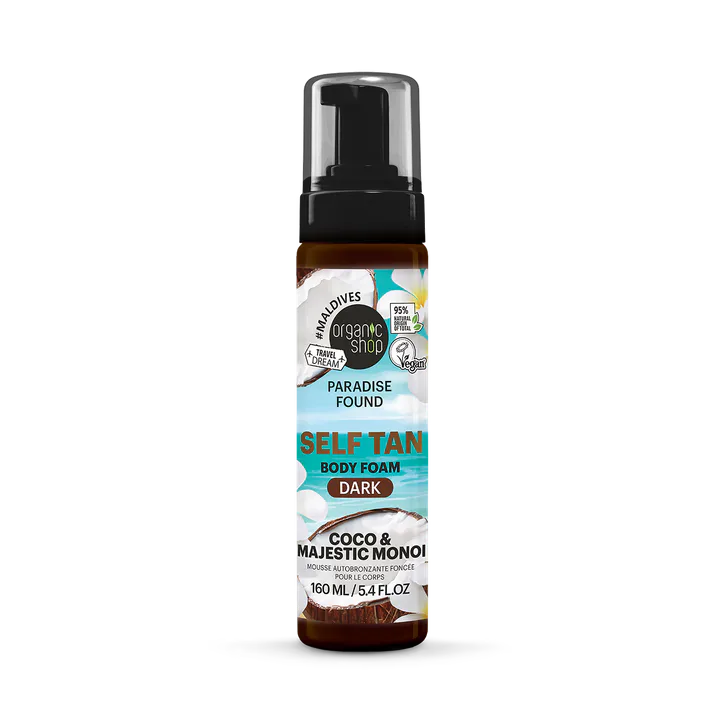Organic Shop Paradise Found DARK Self Tan Body Foam with Coco & Majestic Monoi 160ml