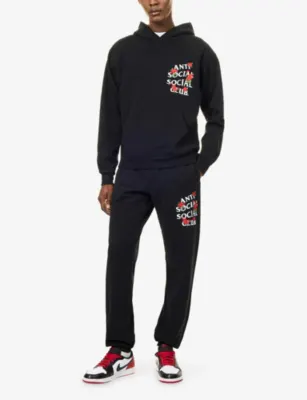 ANTI SOCIAL SOCIAL CLUB Kkotch Embroidered-Rose Cotton-Jersey Jogging Bottoms detail 2