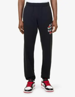 ANTI SOCIAL SOCIAL CLUB Kkotch Embroidered-Rose Cotton-Jersey Jogging Bottoms detail 3