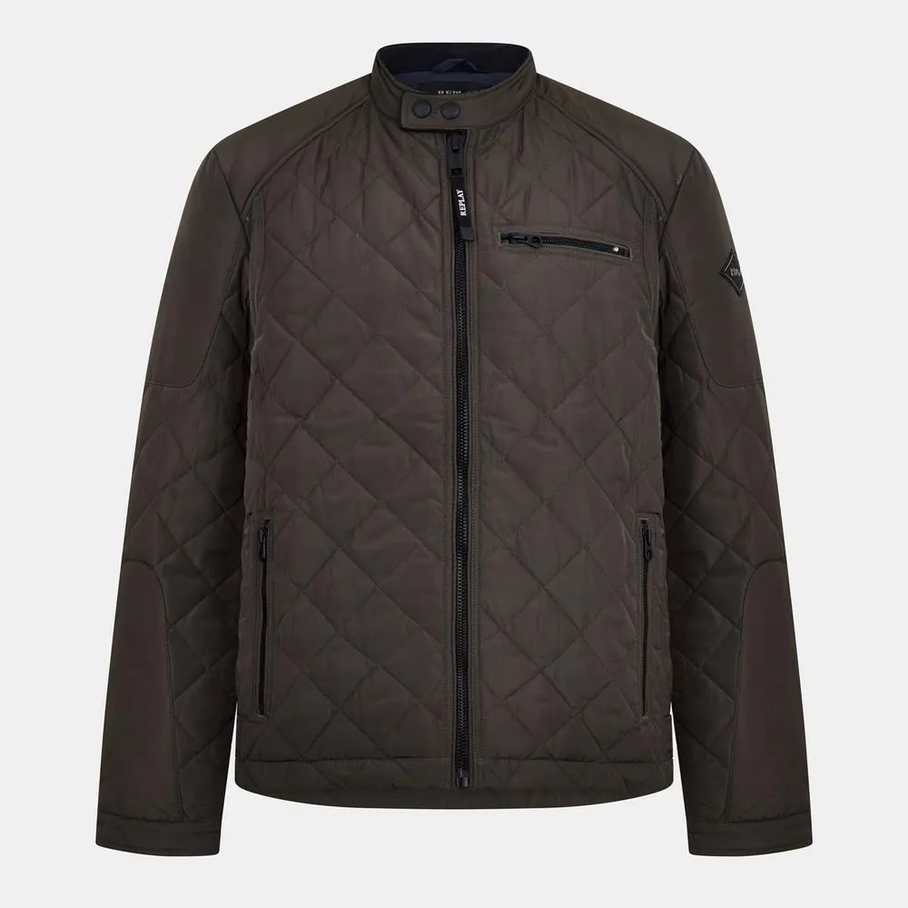 Replay Men's Biker Diamond Quilted Jacket