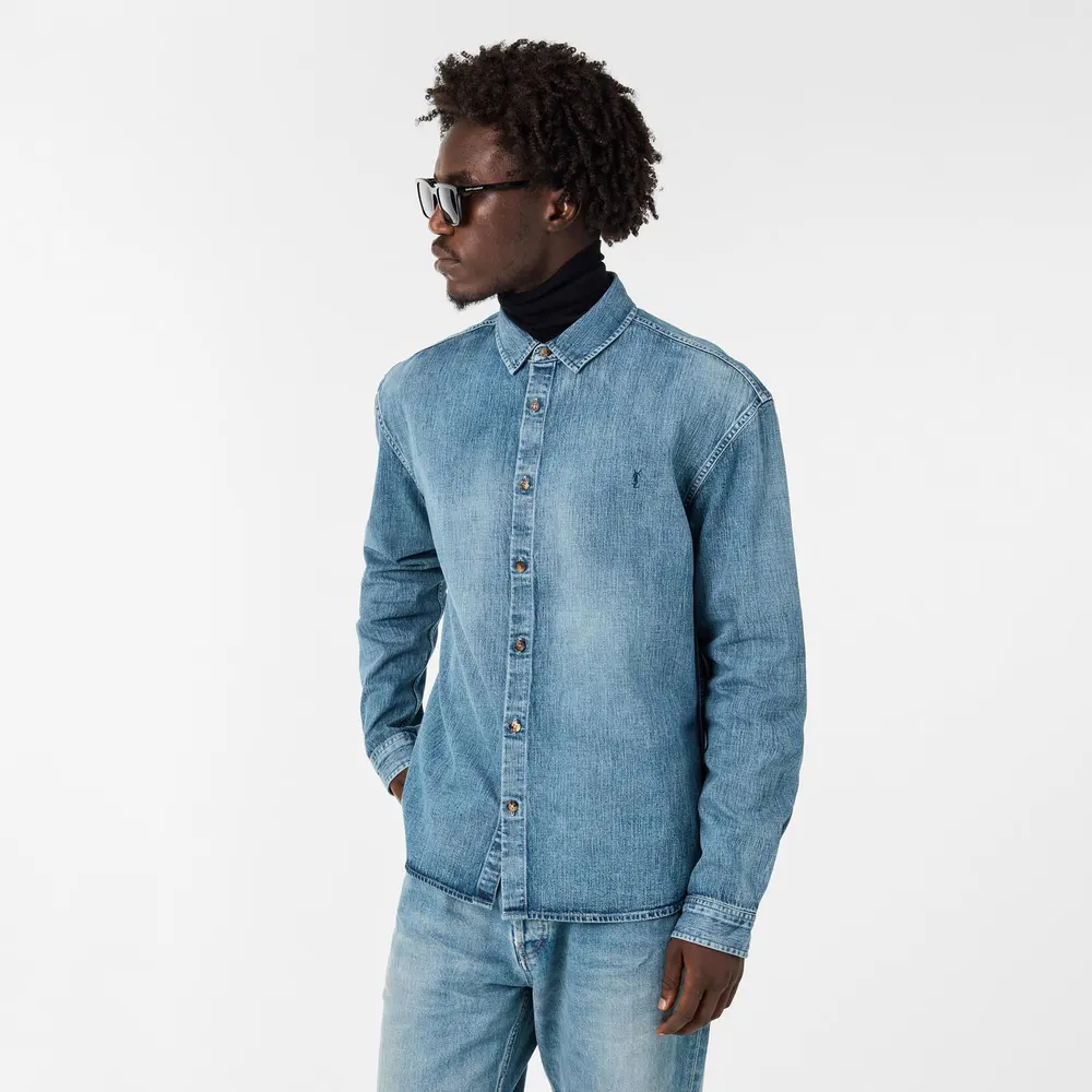 Saint Laurent Men's Structured Overshirt detail 3