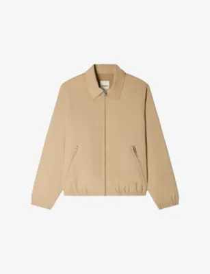 SANDRO Collared Zip-Up Cotton-Blend Jacket