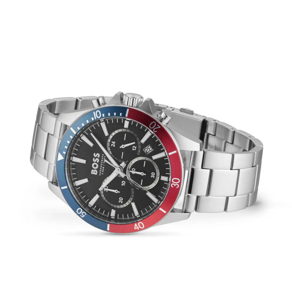 BOSS Troper Stainless Steel 45mm Mens Watch in Black, additional product view 3