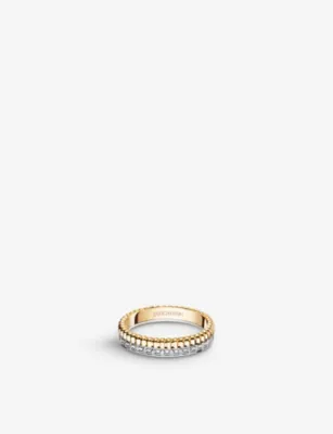 BOUCHERON Quatre Radiant Edition 18ct yellow-gold, white-gold and 0.24ct diamond wedding band - 57mm – Mens | Jewellery | Rings