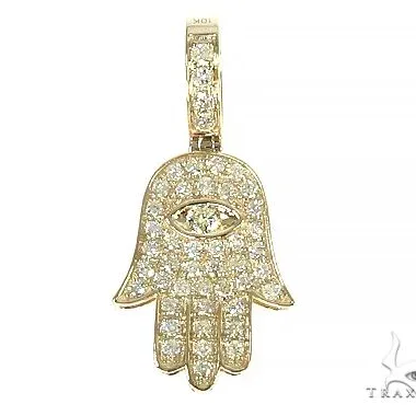 ANNA - CONSCIOUS DIAMONDS 14K Gold Hamsa Diamond Pendant 66169 in Yellow Gold – Pendant
