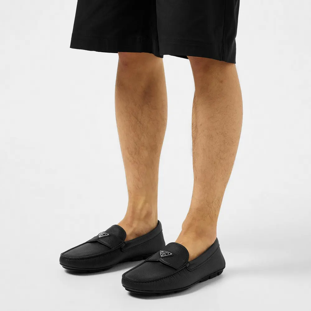 Prada Men'S Leather Drive Loafers detail 3
